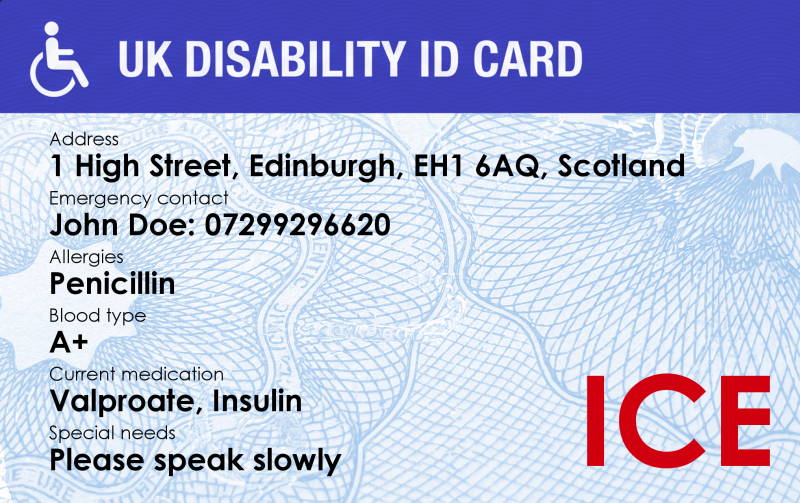 Personalised ID Cards - United Kingdom ID card / ResidentCard / UK DIsability Card / Student ID Card