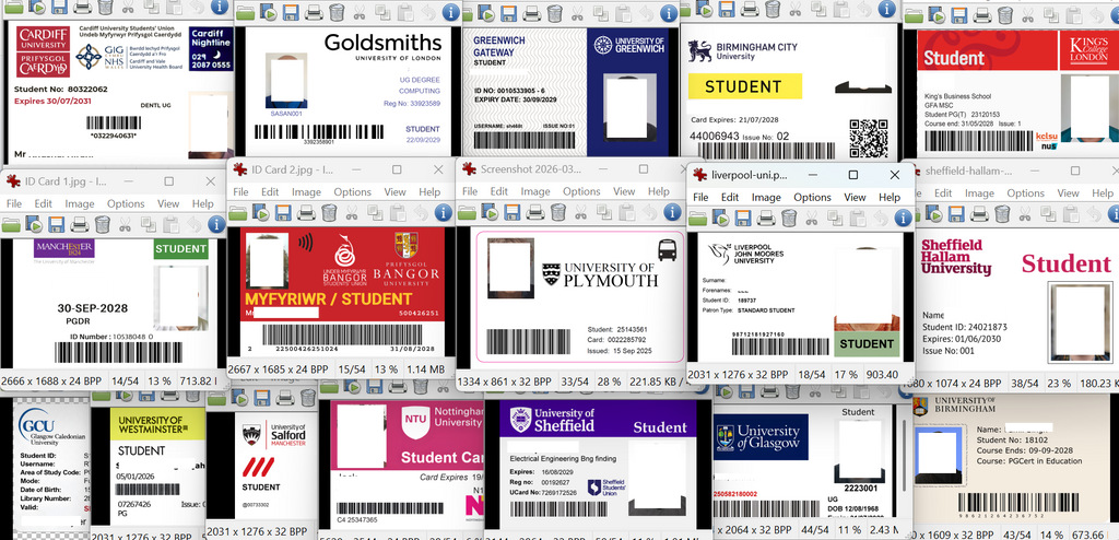 Personalised ID Cards - United Kingdom ID card / ResidentCard / UK DIsability Card / Student ID Card