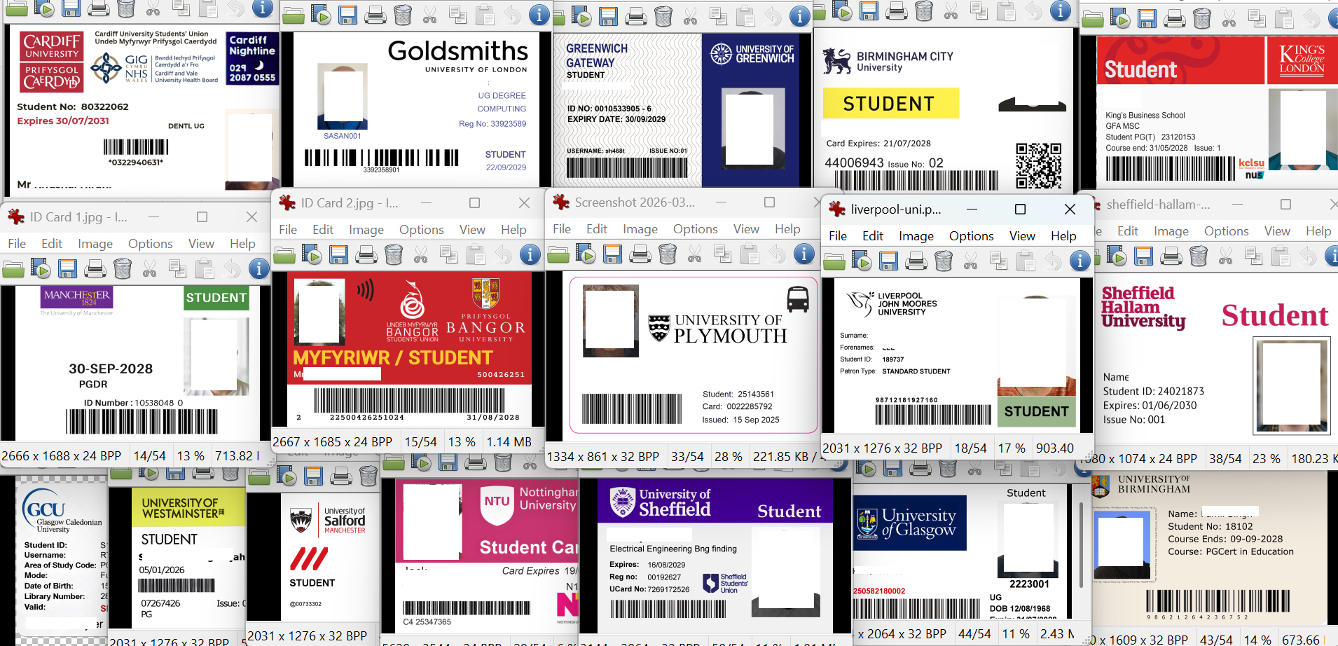 Personalised ID Cards - United Kingdom ID card / ResidentCard / UK DIsability Card / Student ID Card